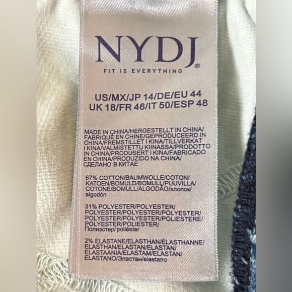 NWT NYDJ Woman’s Marilyn Straight Raw Hem Multi Color Pocket  Cropped Jean - Picture 14 of 16